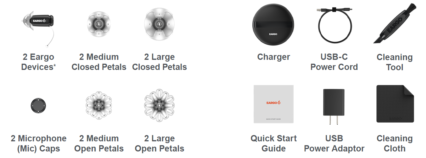 Eargo 7 Self-Fitting Hearing Aids-WHAT’S INCLUDED